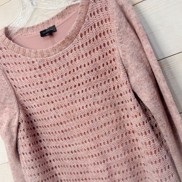 The Limited Women's Marled Pink Wool Blend Knit layered sweater ❤️ - Picture 4 of 7